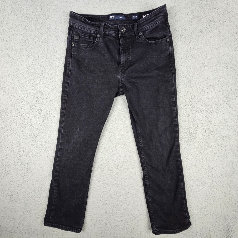 BKE‎ Tyler Mens Jeans 33x30 Black Wash Stretch Slim Straight Denim